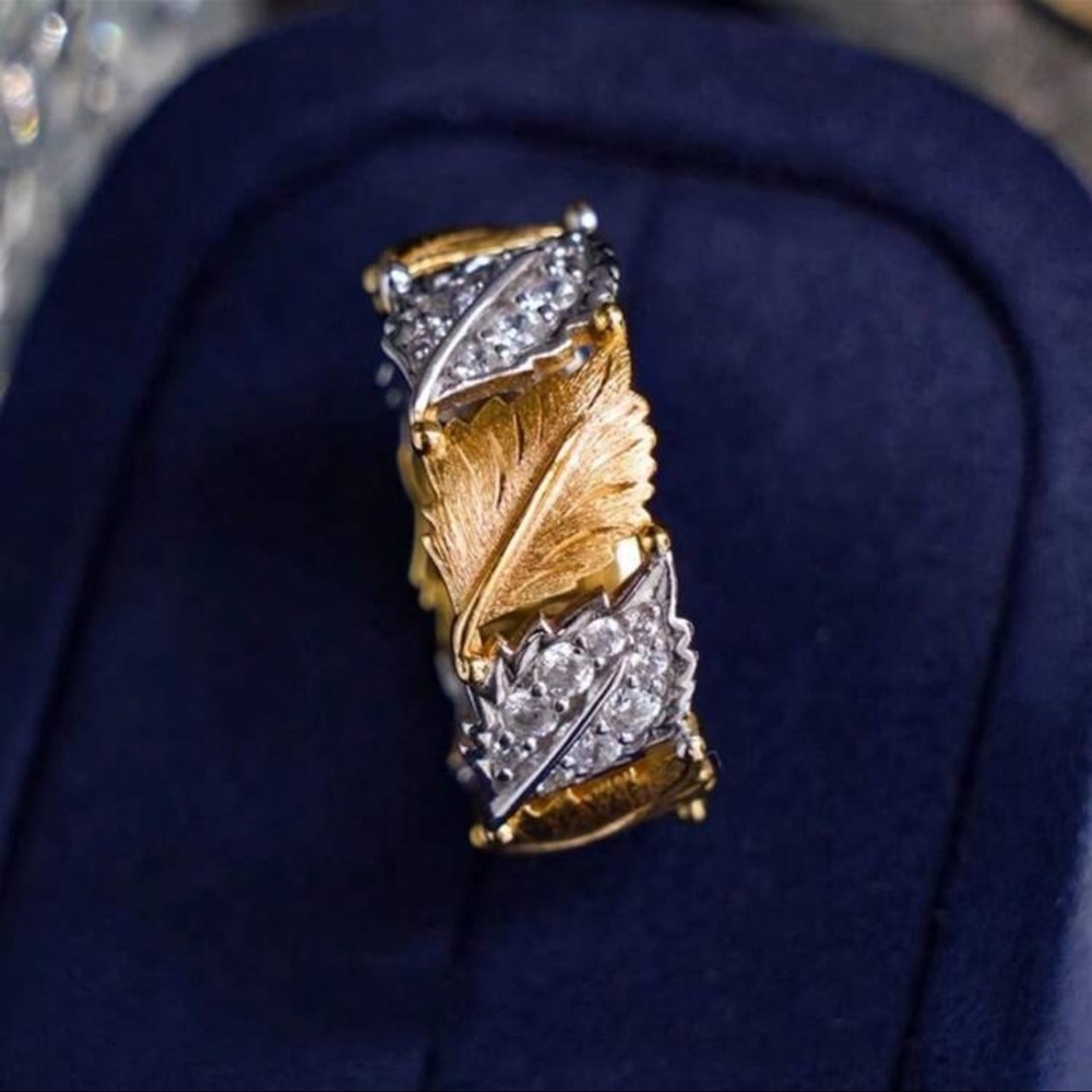 🌹Sale, 2 for $50 on all gold plated🌹18k gold plated vintage leaf ring design - Picture 3 of 7